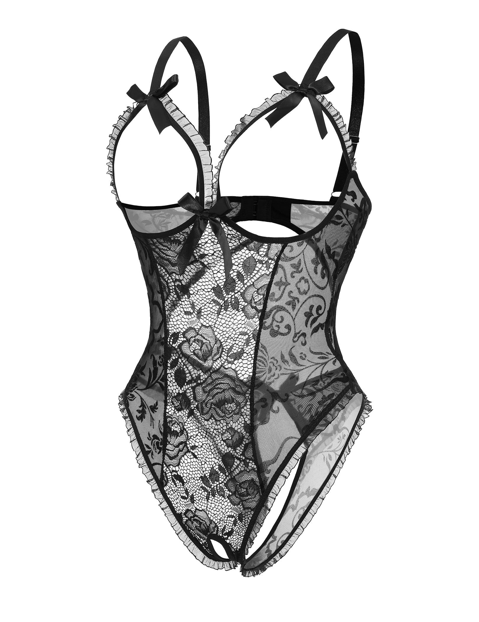 KISSGAL Lingerie for Women One Piece Bodysuit Sexy Lace Crotchless Lingerie Nightwear