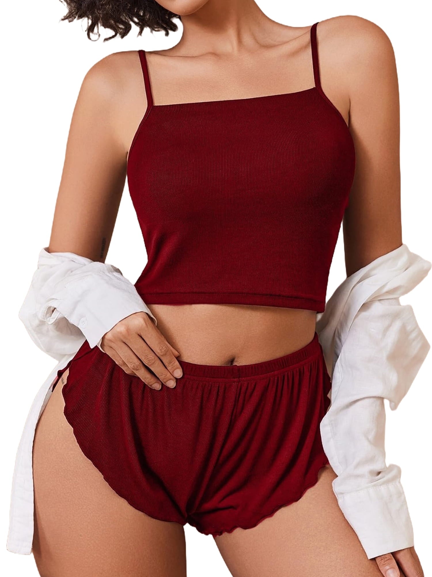 sexy pajamas set,cami and shorts lingerie set