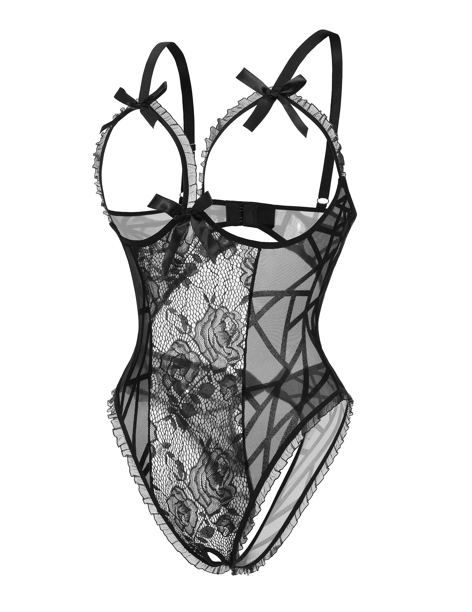 KISSGAL Lingerie for Women One Piece Bodysuit Sexy Lace Crotchless Lingerie Nightwear