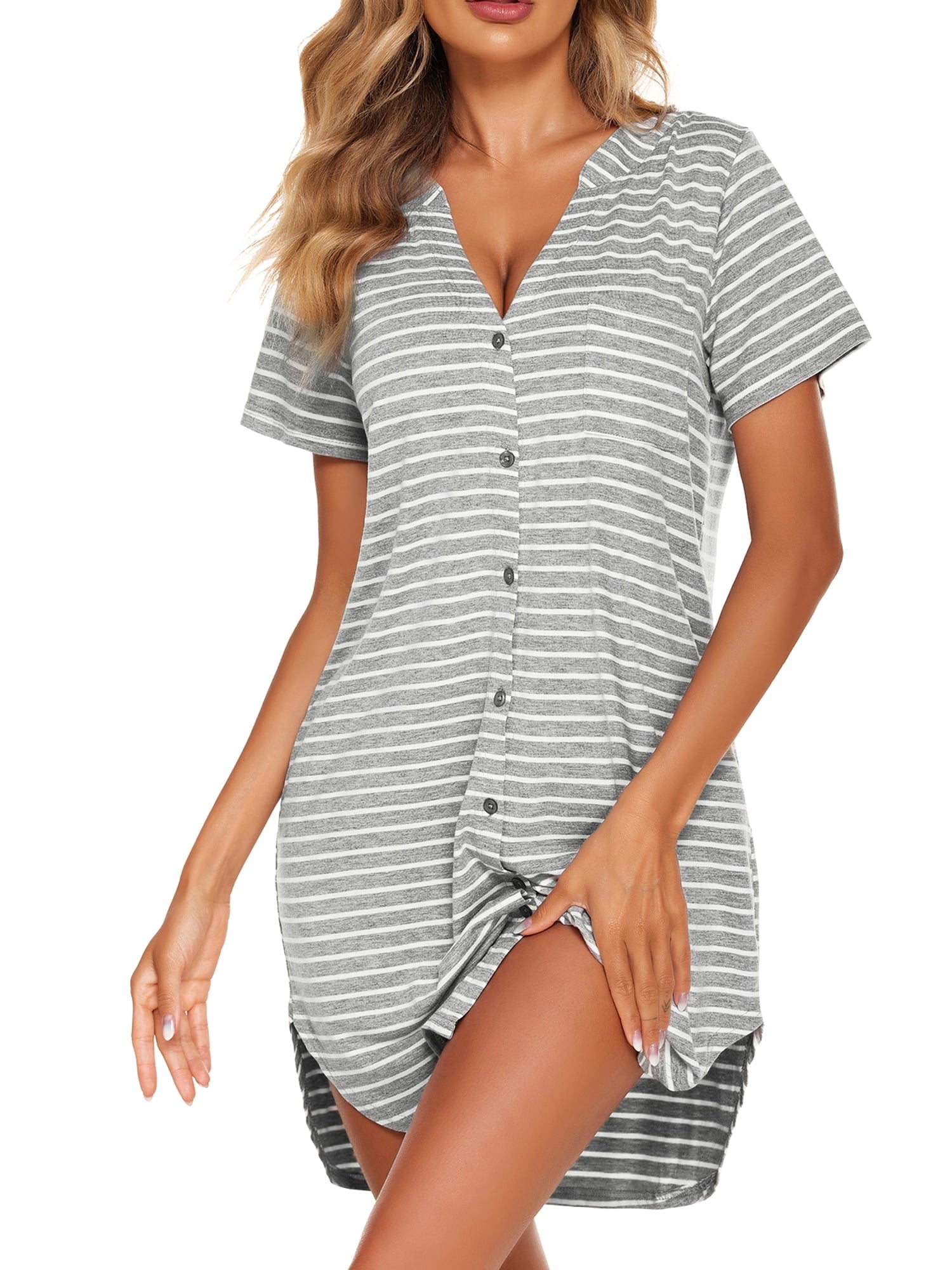 Nightgowns for Women Button Down Pajama Dress Sexy Ladies Sleepwear Maternity Night Shirts