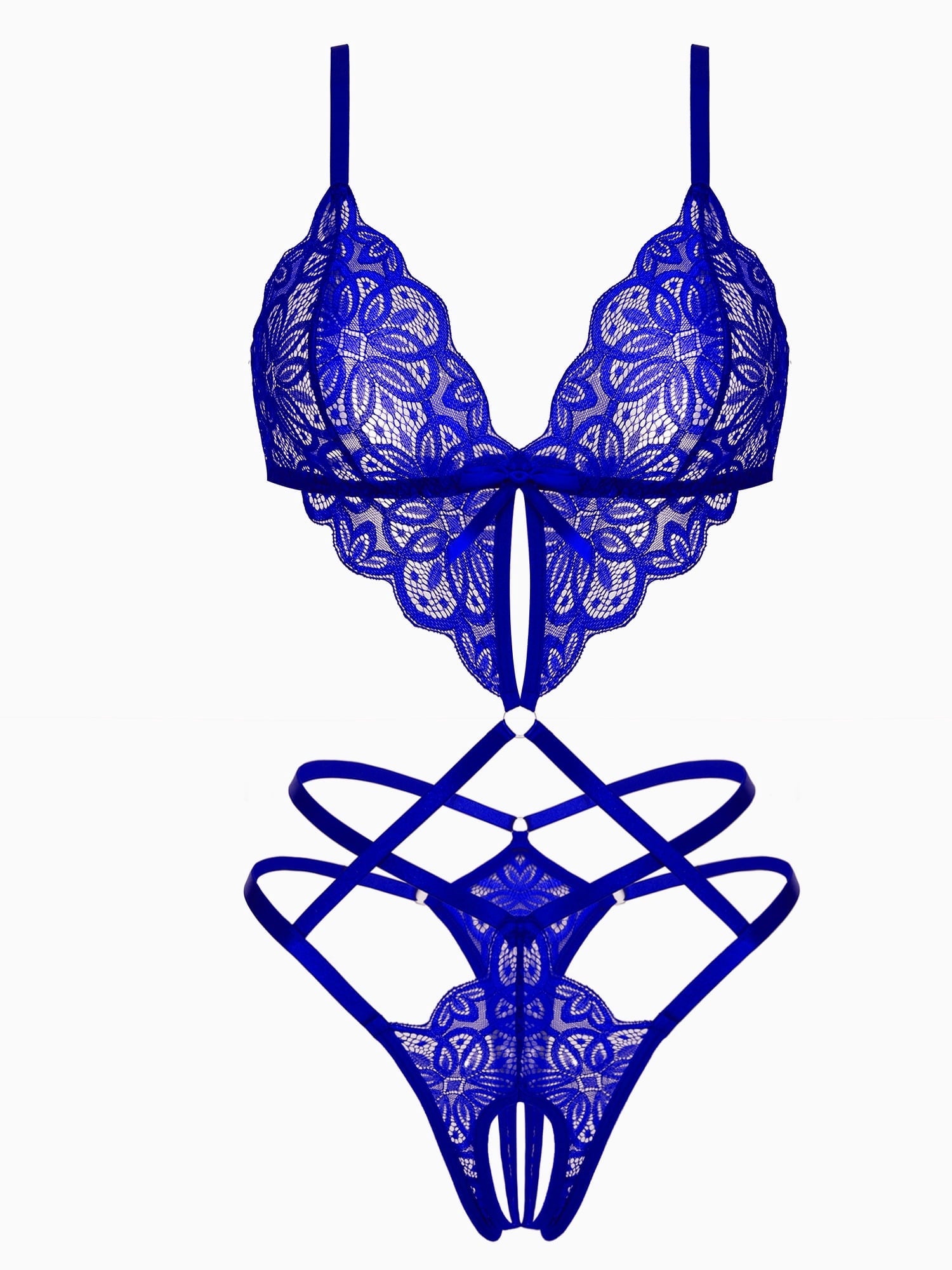 KISSGAL Lingerie for Women Deep V Lace Bodysuit Sexy Cut Out One Piece Lingerie Nightwear