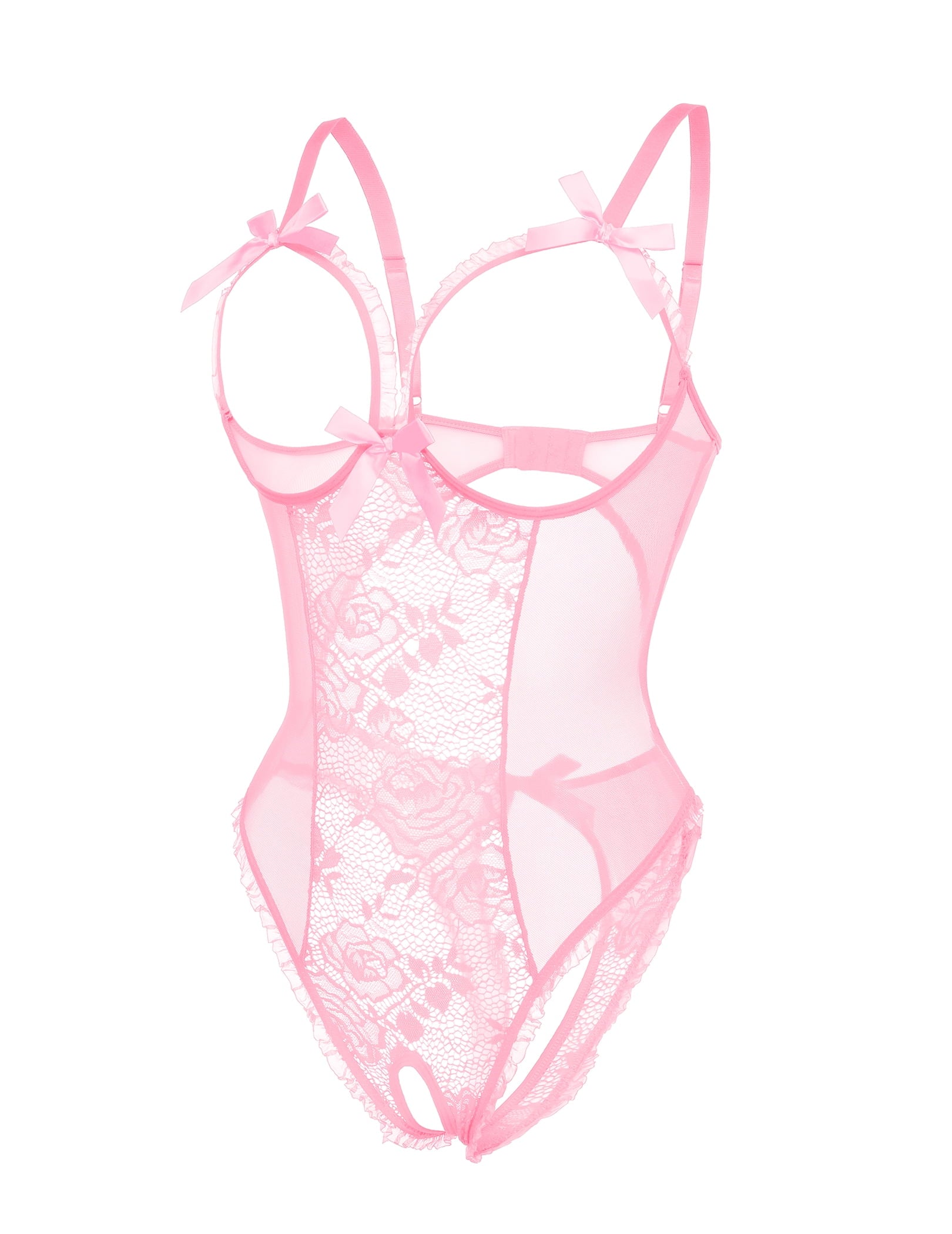 KISSGAL Lingerie for Women One Piece Bodysuit Sexy Lace Crotchless Lingerie Nightwear