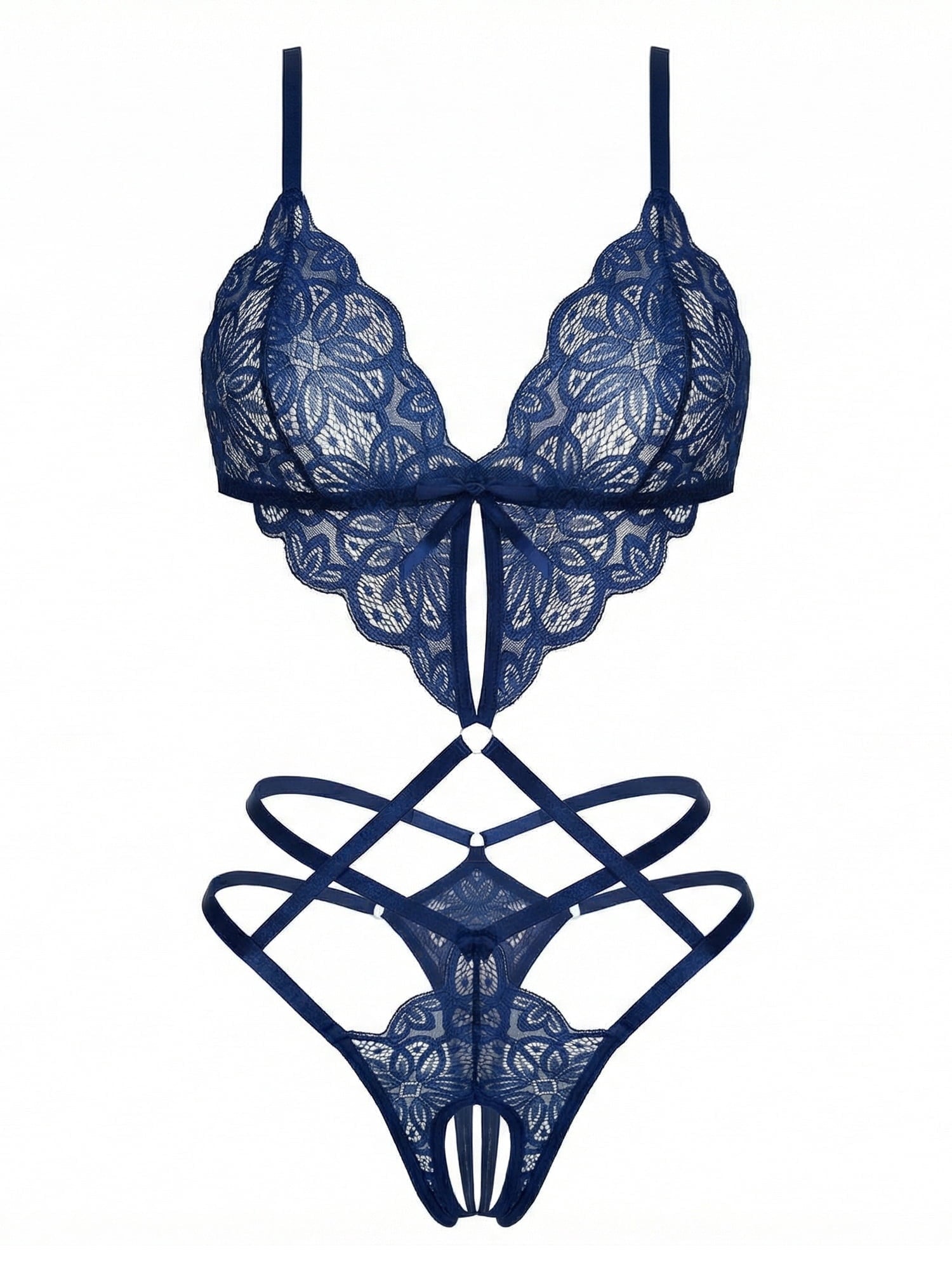 KISSGAL Lingerie for Women Deep V Lace Bodysuit Sexy Cut Out One Piece Lingerie Nightwear