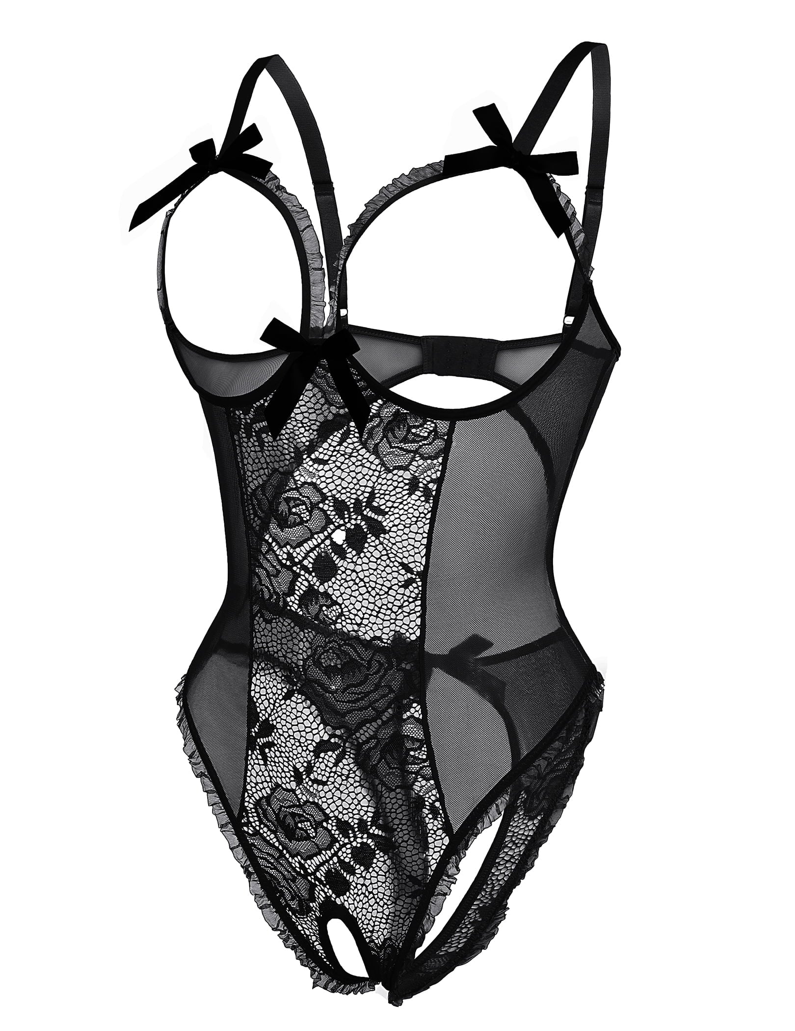KISSGAL Lingerie for Women One Piece Bodysuit Sexy Lace Crotchless Lingerie Nightwear
