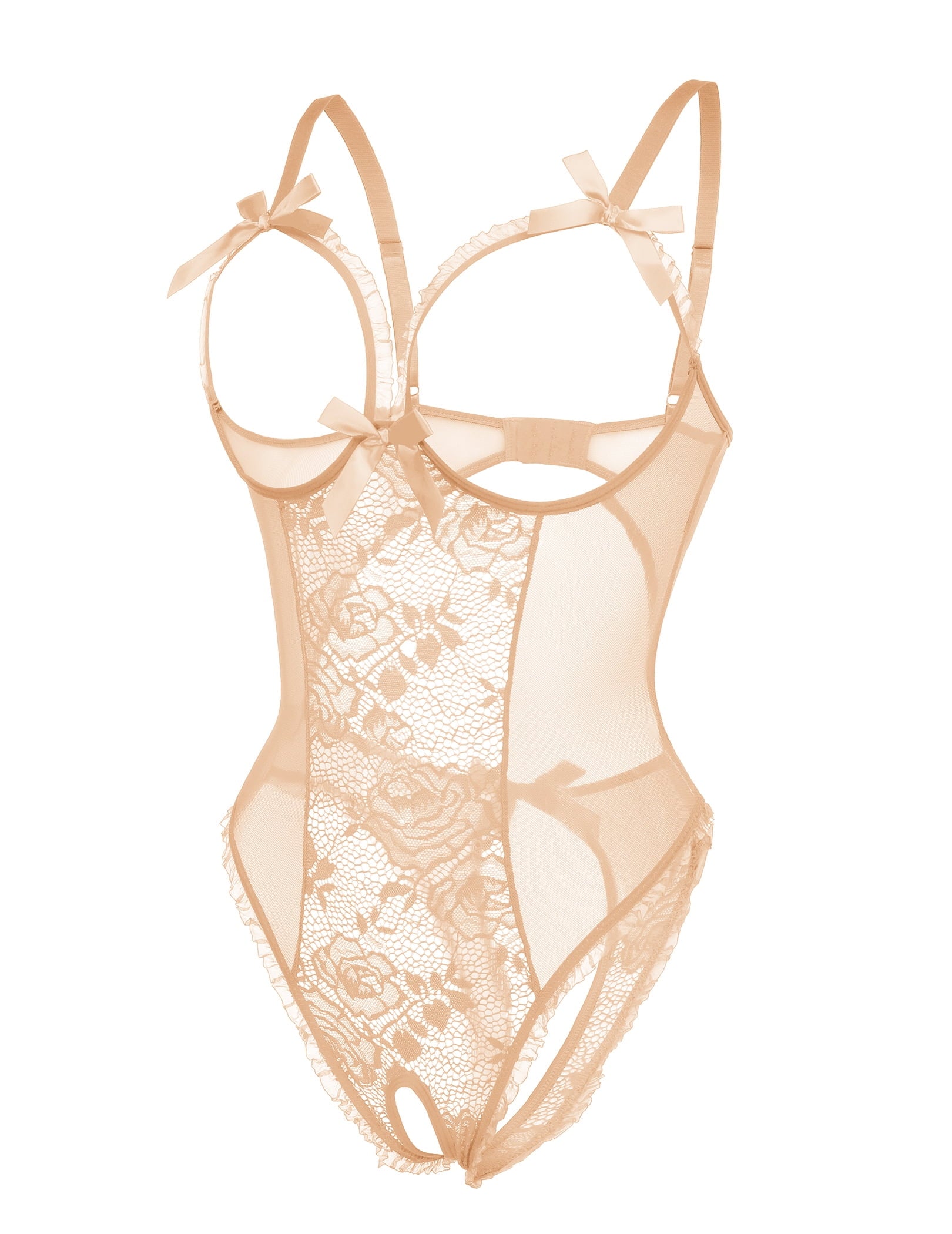 KISSGAL Lingerie for Women One Piece Bodysuit Sexy Lace Crotchless Lingerie Nightwear