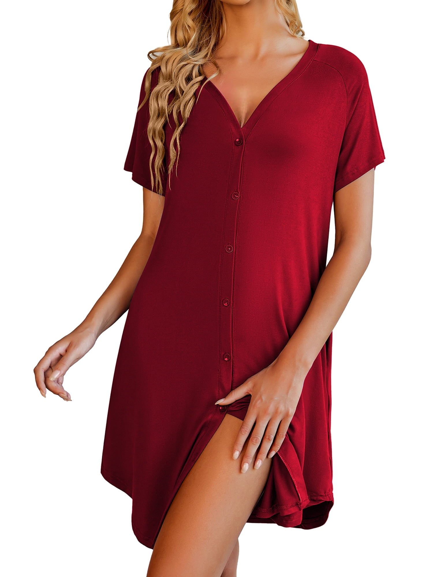 women nightgowns,house dress,button down nightshirts