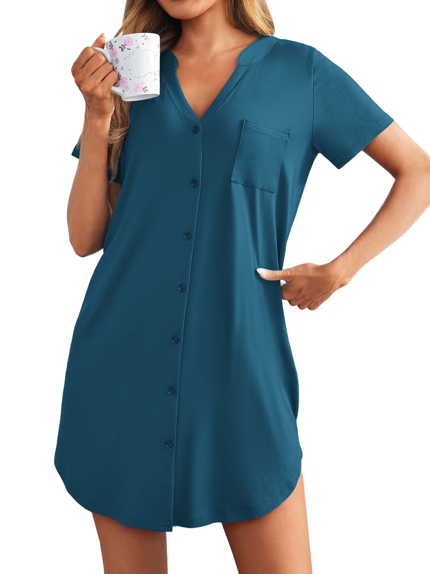 Nightgowns for Women Button Down Pajama Dress Sexy Ladies Sleepwear Maternity Night Shirts