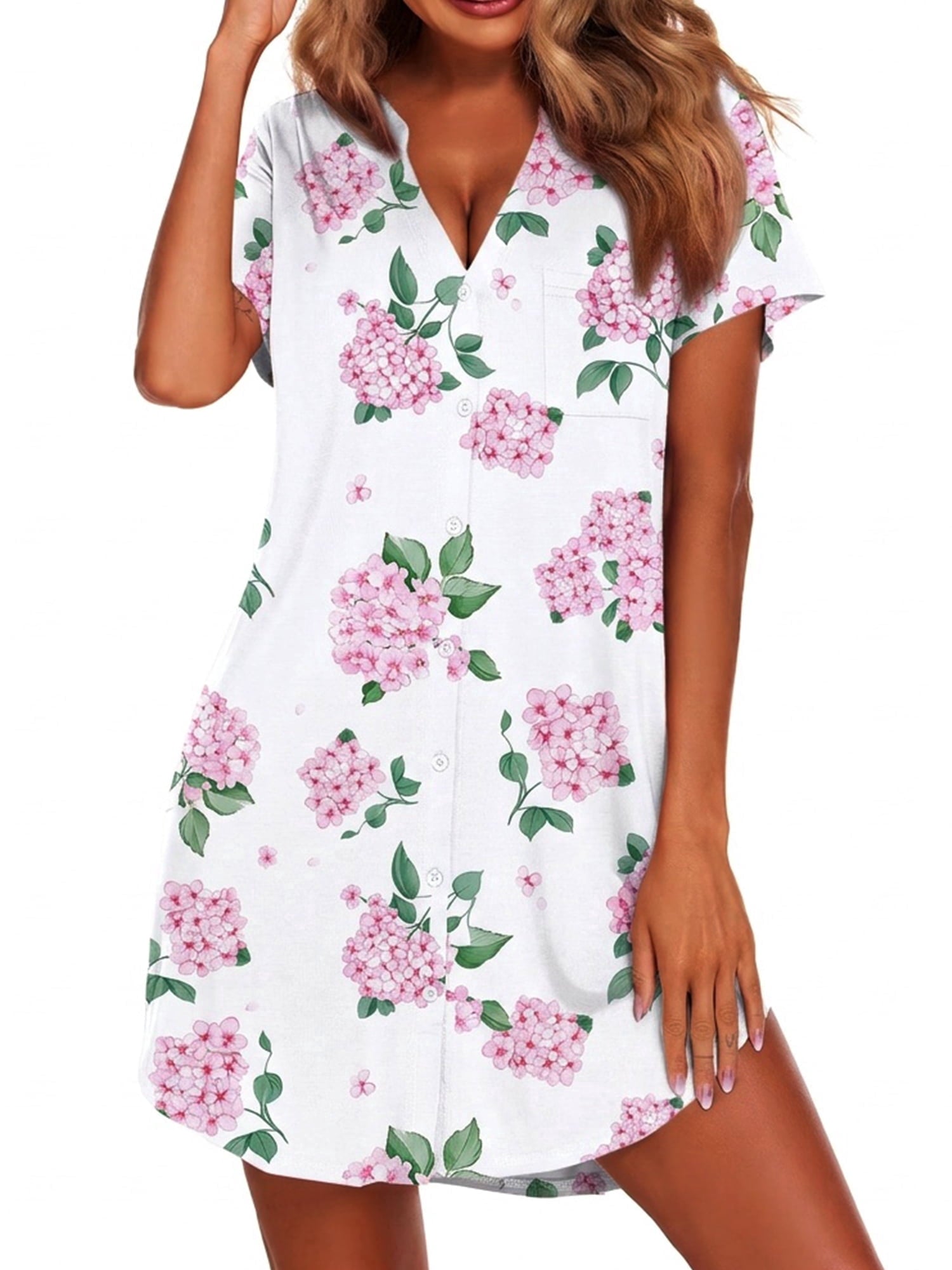 Nightgowns for Women Button Down Pajama Dress Sexy Ladies Sleepwear Maternity Night Shirts